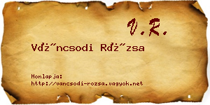 Váncsodi Rózsa névjegykártya