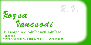 rozsa vancsodi business card